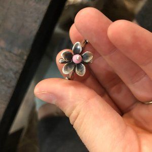 James Avery Pink Bead Blossom Flower Ring
